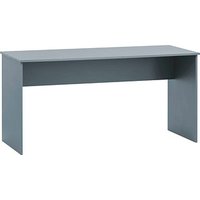 MÖBELPARTNER 500 Schreibtisch blaugrau rechteckig, Wangen-Gestell weiß 150,0 x 65,0 cm von MÖBELPARTNER