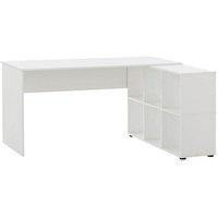 MÖBELPARTNER 500 Schreibtisch weiß rechteckig, Wangen-Gestell weiß 150,0 x 65,0 cm von MÖBELPARTNER