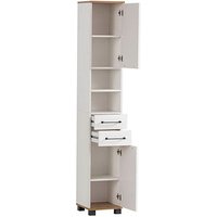 MÖBELPARTNER Badschrank Jelda 154220 eiche landhaus, weiß 30,3 x 32,6 x 180,9 cm von MÖBELPARTNER