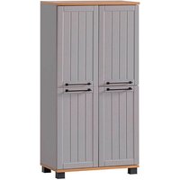 MÖBELPARTNER Badschrank Jelda 154235 platingrau, eiche-landhaus 59,8 x 32,6 x 116,9 cm von MÖBELPARTNER