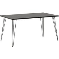 MÖBELPARTNER Fynn Schreibtisch basaltgrau rechteckig, 4-Fuß-Gestell schwarz 140,0 x 80,0 cm von MÖBELPARTNER