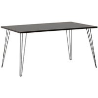 MÖBELPARTNER Fynn Schreibtisch basaltgrau rechteckig, 4-Fuß-Gestell schwarz 160,0 x 80,0 cm von MÖBELPARTNER