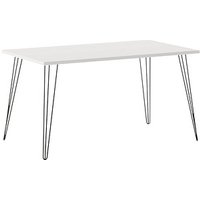 MÖBELPARTNER Fynn Schreibtisch weiß rechteckig, 4-Fuß-Gestell schwarz 120,0 x 80,0 cm von MÖBELPARTNER