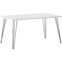 MÖBELPARTNER Fynn Schreibtisch weiß rechteckig, 4-Fuß-Gestell schwarz 140,0 x 80,0 cm von MÖBELPARTNER