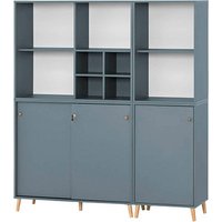 MÖBELPARTNER Regalschrank 500, 701809 blaugrau 151,05 x 41,0 x 168,7 cm von MÖBELPARTNER