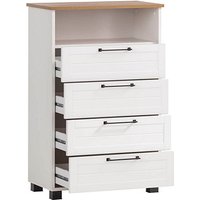 MÖBELPARTNER Regalschrank Jelda, 154779 weiß, landhaus-eiche 62,4 x 34,1 x 102,0 cm von MÖBELPARTNER