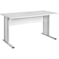 MÖBELPARTNER Schreibtisch lichtgrau rechteckig, Kufen-Gestell silber 140,0 x 65,0 cm MÖBELPARTNER Schreibtisch lichtgrau rechteckig, Kufen-Gestell silber 140,0 x 65,0 cm von MÖBELPARTNER