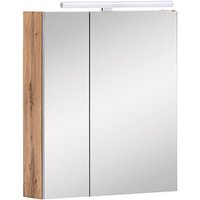 MÖBELPARTNER Spiegelschrank Duo 146542 eiche landhaus, weiß 60,0 x 16,0 x 75,0 cm von MÖBELPARTNER