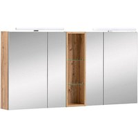 MÖBELPARTNER Spiegelschrank Duo 701523 eiche landhaus 140,0 x 16,0 x 75,0 cm von MÖBELPARTNER