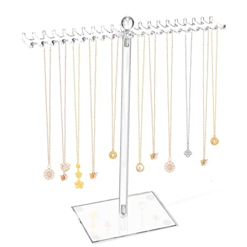 MOFASVIGI Acryl-Halsketten-Organizer, transparenter Schmuckständer, Schmuck-Organizer, Aufhänger mit beidseitigen Haken für Halsketten, Anhänger, Armbänder, Ring. von MOFASVIGI