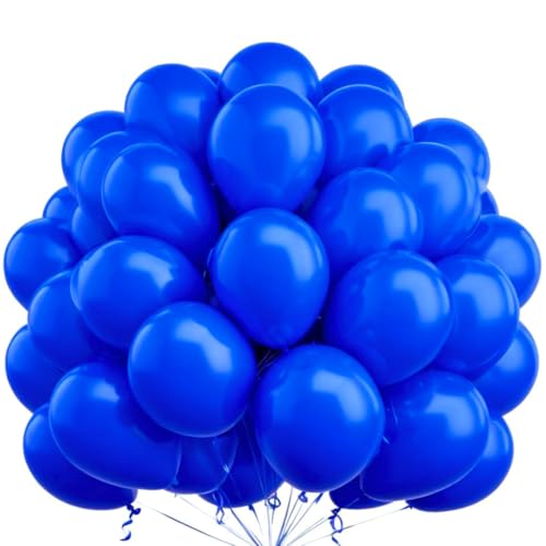 50 blaue Luftballons 30 cm leuchtende Farben 2. Generation Naturlatex biologisch abbaubar umweltfreundlich aufblasbar Luft Helium Wasser Baby Shower Taufe Geburtstag Abschlussfeier Bogen 12 Zoll von MOFOVS