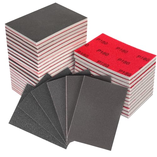 MOGRQAP Schleifschwamm Set 24 Stück, 180-1000 Körnung Flexibel Schleifschwämme Nass- Trockenschliff Schleifpads für Holz, Metall, Farbe, Spachtelmasse (100 × 70 mm) von MOGRQAP
