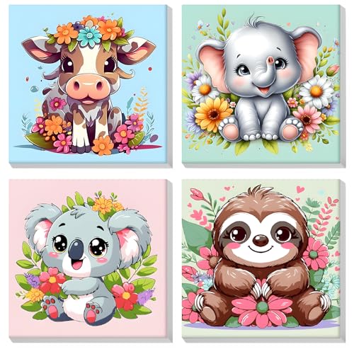 MOGTAA 4 Pack Malen Nach Zahlen Erwachsene mit Rahmen, Tiere Malen nach Zahlen Kits für Erwachsen Anfänger, DIY Acrylfarben Ölgemälde Leinwand Set für Home Dekor, 20x20cm MOGTAA 4 Pack Malen Nach Zahlen Erwachsene mit Rahmen, Tiere Malen nach Zahlen Kits für Erwachsen Anfänger, DIY Acrylfarben Ölgemälde Leinwand Set für Home Dekor, 20x20cm von MOGTAA