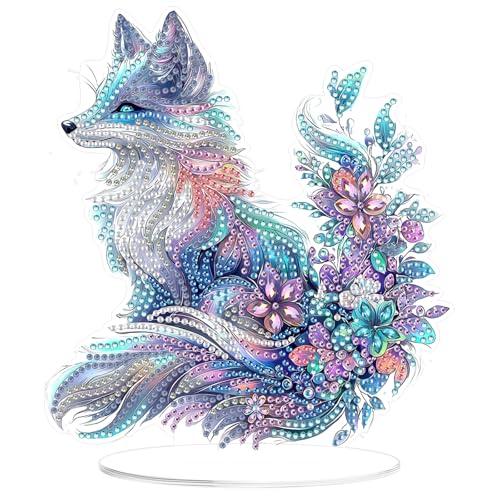 MOGTAA 5D Diamond Painting Fuchs Desktop Deko für Erwachsene Kinder, Blume Diamond Painting Tisch Deko Set, DIY Diamant Painting Bilder Bastelset Kreativ Set für Zimmer Büro Desktop MOGTAA 5D Diamond Painting Fuchs Desktop Deko für Erwachsene Kinder, Blume Diamond Painting Tisch Deko Set, DIY Diamant Painting Bilder Bastelset Kreativ Set für Zimmer Büro Desktop von MOGTAA