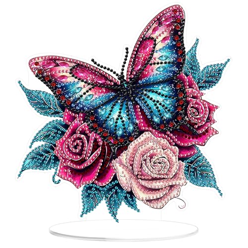 MOGTAA 5D Diamond Painting Schmetterling Desktop Deko für Erwachsene Kinder, Rosen Diamond Painting Tisch Deko Set, DIY Diamant Painting Bilder Bastelset Kreativ Set für Zimmer Büro Desktop MOGTAA 5D Diamond Painting Schmetterling Desktop Deko für Erwachsene Kinder, Rosen Diamond Painting Tisch Deko Set, DIY Diamant Painting Bilder Bastelset Kreativ Set für Zimmer Büro Desktop von MOGTAA