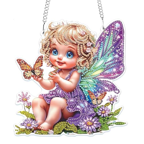 MOGTAA 5D Engel Diamond Painting Anhänger, Schmetterling Diamond Painting mit Kette Kinder Erwachsene, Diamant Painting Fensterbilder, Hängende Ornament Bastelset Set für Wand Decor MOGTAA 5D Engel Diamond Painting Anhänger, Schmetterling Diamond Painting mit Kette Kinder Erwachsene, Diamant Painting Fensterbilder, Hängende Ornament Bastelset Set für Wand Decor von MOGTAA