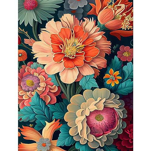 MOGTAA Blumen Diamond Painting Erwachsene, 5D Bunte Blumen Diamant Painting Bilder für Erwachsene, DIY Diamond Art Landschaft Diamant Malerei Bilder für Heimdecor 30x40cm von MOGTAA