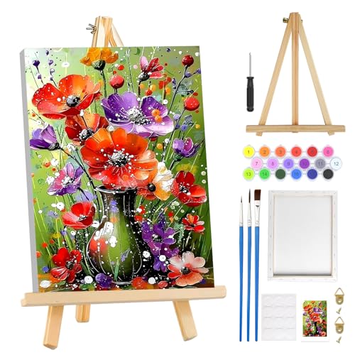 MOGTAA Blumen in Vase Malen Nach Zahlen Erwachsene mit Rahmen, Blume Landschaft Malen Nach Zahlen Mit Holzstaffelei, DIY Ölgemälde Leinwand Set Acrylic Malerei Bilder für Home Dekor, 20x30cm MOGTAA Blumen in Vase Malen Nach Zahlen Erwachsene mit Rahmen, Blume Landschaft Malen Nach Zahlen Mit Holzstaffelei, DIY Ölgemälde Leinwand Set Acrylic Malerei Bilder für Home Dekor, 20x30cm von MOGTAA