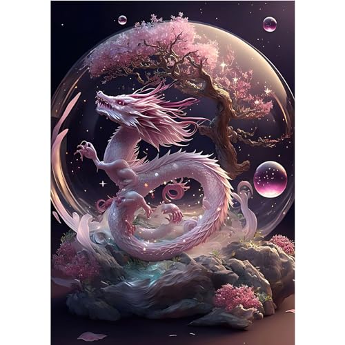 MOGTAA Diamond Painting Drache Set, 5D Tiere Diamant Painting Bilder für Anfänger Erwachsene, DIY Diamond Art Landschaft Diamant Malerei Bilder für Home Dekor 30x40cm von MOGTAA