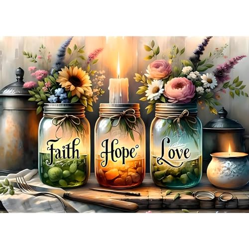 MOGTAA Diamond Painting Erwachsene Glaube Liebe Hoffnung, 5D Strand Diamant Painting Bilder Erwachsene Anfänger, DIY Full Drill Diamant Malerei Bilder für Home Wand Dekor 30x40cm MOGTAA Diamond Painting Erwachsene Glaube Liebe Hoffnung, 5D Strand Diamant Painting Bilder Erwachsene Anfänger, DIY Full Drill Diamant Malerei Bilder für Home Wand Dekor 30x40cm von MOGTAA
