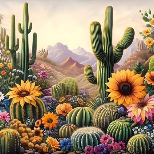 MOGTAA Diamond Painting Erwachsene Sukkulente, 5D Landschaft Sonnenblumen Diamant Painting Bilder Erwachsene Anfänger, DIY Full Drill Diamant Malerei Bilder für Home Wand Dekor 30x30cm von MOGTAA