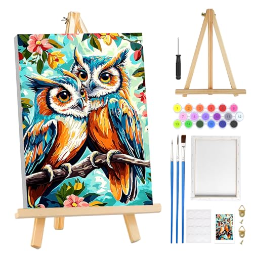 MOGTAA Eule Malen Nach Zahlen Erwachsene mit Rahmen, Blume Malen Nach Zahlen Mit Holzstaffelei, DIY Ölgemälde Leinwand Set Acrylic Malerei Bilder für Home Dekor, 20x30cm MOGTAA Eule Malen Nach Zahlen Erwachsene mit Rahmen, Blume Malen Nach Zahlen Mit Holzstaffelei, DIY Ölgemälde Leinwand Set Acrylic Malerei Bilder für Home Dekor, 20x30cm von MOGTAA