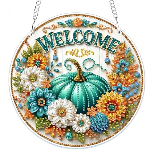 MOGTAA Herbst Diamond Painting Anhänger Kürbis, Blume Landschaft Diamond Painting Kinder Erwachsene, Diamant Painting Fensterbilder Beidseitig, Hängende Ornament Bastelset Set für Wand Decor MOGTAA Herbst Diamond Painting Anhänger Kürbis, Blume Landschaft Diamond Painting Kinder Erwachsene, Diamant Painting Fensterbilder Beidseitig, Hängende Ornament Bastelset Set für Wand Decor von MOGTAA