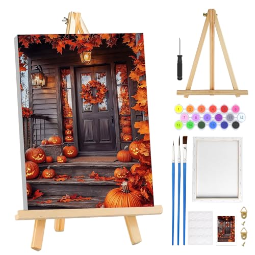 MOGTAA Herbst Kürbis Malen Nach Zahlen Erwachsene mit Rahmen, Landschaft Malen Nach Zahlen Mit Holzstaffelei, DIY Ölgemälde Leinwand Set Acrylic Malerei Bilder für Home Dekor, 20x30cm MOGTAA Herbst Kürbis Malen Nach Zahlen Erwachsene mit Rahmen, Landschaft Malen Nach Zahlen Mit Holzstaffelei, DIY Ölgemälde Leinwand Set Acrylic Malerei Bilder für Home Dekor, 20x30cm von MOGTAA