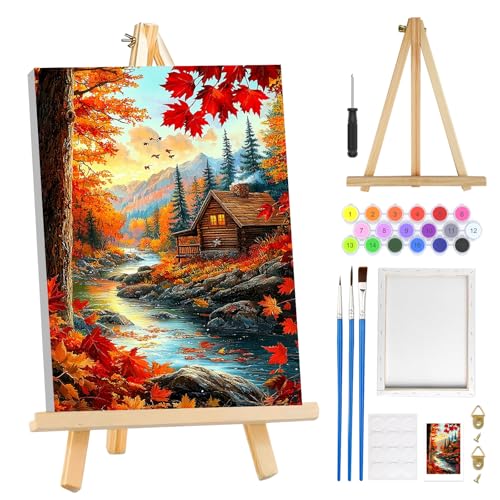 MOGTAA Herbst Landschaft Malen Nach Zahlen Erwachsene mit Rahmen, Malen Nach Zahlen Mit Holzstaffelei, DIY Ölgemälde Leinwand Set Acrylic Malerei Bilder für Home Dekor, 20x30cm MOGTAA Herbst Landschaft Malen Nach Zahlen Erwachsene mit Rahmen, Malen Nach Zahlen Mit Holzstaffelei, DIY Ölgemälde Leinwand Set Acrylic Malerei Bilder für Home Dekor, 20x30cm von MOGTAA