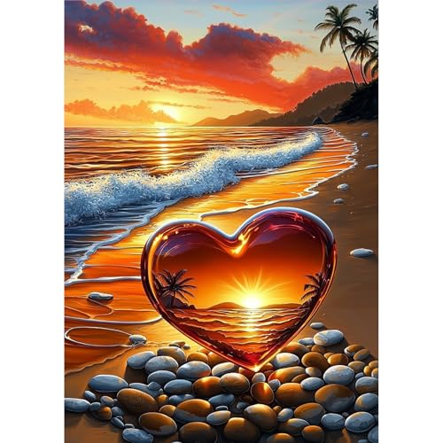 MOGTAA Herz Diamond Painting Erwachsene, 5D Sonnenuntergang Landschaf Diamant Painting Bilder Erwachsene Anfänger, DIY Full Drill Diamant Malerei Bilder für Home Wand Dekor 30x40cm MOGTAA Herz Diamond Painting Erwachsene, 5D Sonnenuntergang Landschaf Diamant Painting Bilder Erwachsene Anfänger, DIY Full Drill Diamant Malerei Bilder für Home Wand Dekor 30x40cm von MOGTAA
