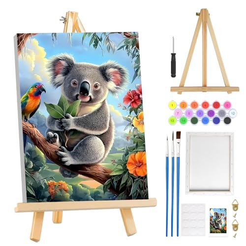 MOGTAA Koala Malen Nach Zahlen Erwachsene mit Rahmen, Tiere Malen Nach Zahlen Mit Holzstaffelei, DIY Blume Ölgemälde Leinwand Set Acrylic Malerei Bilder für Home Dekor, 20x30cm MOGTAA Koala Malen Nach Zahlen Erwachsene mit Rahmen, Tiere Malen Nach Zahlen Mit Holzstaffelei, DIY Blume Ölgemälde Leinwand Set Acrylic Malerei Bilder für Home Dekor, 20x30cm von MOGTAA