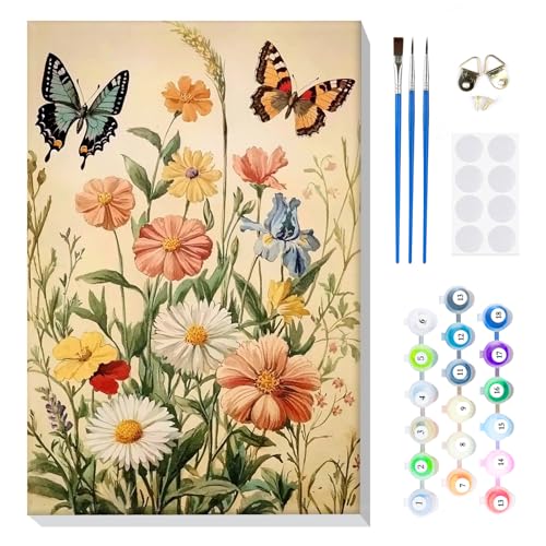MOGTAA Malen Nach Zahlen Erwachsene mit Rahmen, Malen Nach Zahlen Blume Landschaft, DIY Schmetterling Ölgemälde Leinwand Set Acrylic Malerei Bilder für Home Dekor, 20x30cm MOGTAA Malen Nach Zahlen Erwachsene mit Rahmen, Malen Nach Zahlen Blume Landschaft, DIY Schmetterling Ölgemälde Leinwand Set Acrylic Malerei Bilder für Home Dekor, 20x30cm von MOGTAA