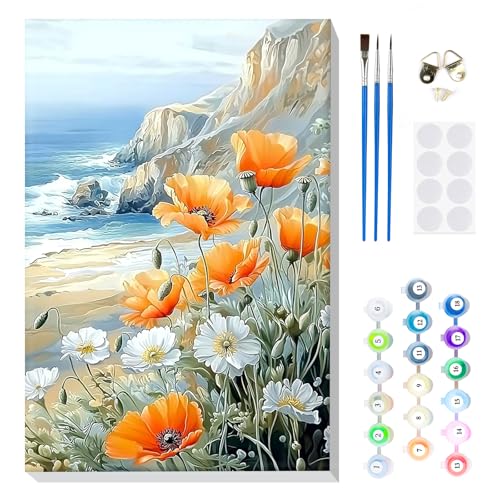 MOGTAA Malen Nach Zahlen Erwachsene mit Rahmen, Malen Nach Zahlen Blume Landschaft, DIY am Meer Ölgemälde Leinwand Set Acrylic Malerei Bilder für Home Dekor, 20x30cm MOGTAA Malen Nach Zahlen Erwachsene mit Rahmen, Malen Nach Zahlen Blume Landschaft, DIY am Meer Ölgemälde Leinwand Set Acrylic Malerei Bilder für Home Dekor, 20x30cm von MOGTAA