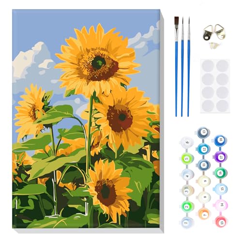 MOGTAA Malen Nach Zahlen Erwachsene mit Rahmen, Malen Nach Zahlen Sonnenblume Landschaft, DIY Blume Ölgemälde Leinwand Set Acrylic Malerei Bilder für Home Dekor, 20x30cm MOGTAA Malen Nach Zahlen Erwachsene mit Rahmen, Malen Nach Zahlen Sonnenblume Landschaft, DIY Blume Ölgemälde Leinwand Set Acrylic Malerei Bilder für Home Dekor, 20x30cm von MOGTAA