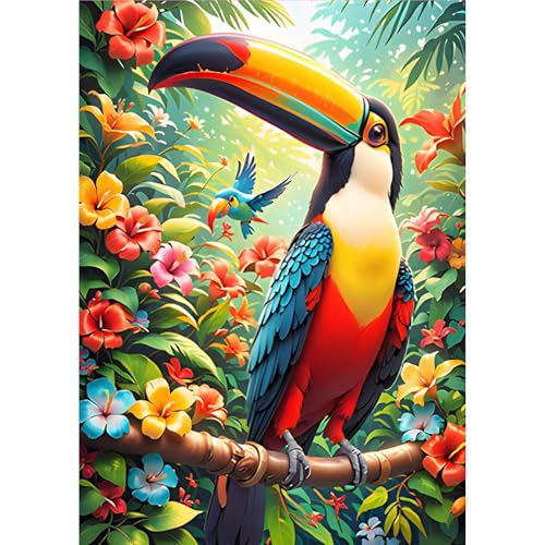 MOGTAA Papagei Vögel Diamond Painting Erwachsene, 5D Tiere Diamant Painting Bilder Erwachsene Anfänger, DIY Full Drill Diamant Malerei Bilder für Home Wand Dekor 30x40cm von MOGTAA