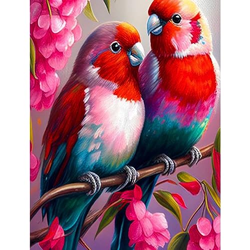 MOGTAA Vogel Diamond Painting Kits für Erwachsene, 5D Papageien Diamant Painting Bilder Set, DIY Diamond Art Tiere Diamant Malerei Bilder für Heimdecor 30x40cm von MOGTAA