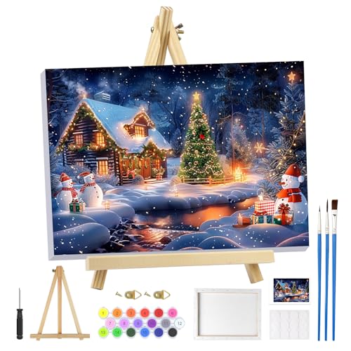 MOGTAA Weihnachten Malen Nach Zahlen Erwachsene mit Rahmen, Winter Landschaft Malen Nach Zahlen Mit Holzstaffelei, DIY Ölgemälde Leinwand Set Acrylic Malerei Bilder für Home Dekor, 20x30cm MOGTAA Weihnachten Malen Nach Zahlen Erwachsene mit Rahmen, Winter Landschaft Malen Nach Zahlen Mit Holzstaffelei, DIY Ölgemälde Leinwand Set Acrylic Malerei Bilder für Home Dekor, 20x30cm von MOGTAA