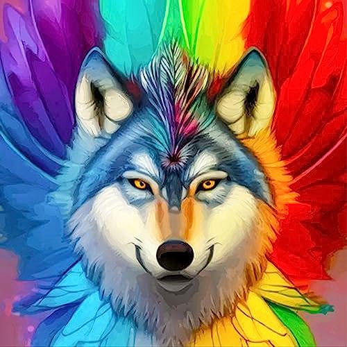 MOGTAA Diamond Painting Wolf Set, 5D Wolf Diamant Painting Bilder für Erwachsene Kinder, DIY Diamond Art Tiere Diamant Malerei Bilder für Heimdecor 35x35cm von MOGTAA