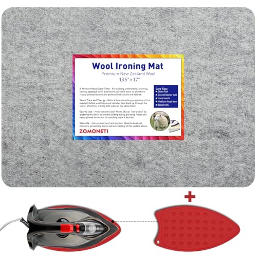 MOHOM 43,2 x 34,3 cm Woll-Pressmatte, 100% neuseeländische Filzwolle, Bügelmatte, Decke für Quilter, Nähen, Quiltzubehör und Notizen MOHOM 43,2 x 34,3 cm Woll-Pressmatte, 100% neuseeländische Filzwolle, Bügelmatte, Decke für Quilter, Nähen, Quiltzubehör und Notizen von MOHOM