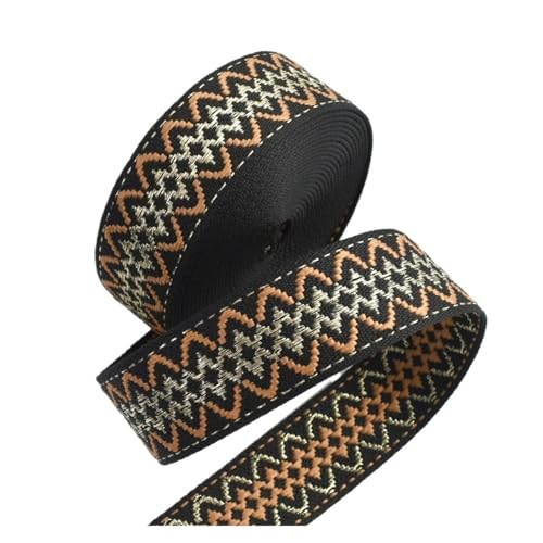 1–10 m, 38 mm Gurtband, 1,7 dickes Jacquard-Dekorband for Nähen von Schräggürteln, Sling-Rucksäcken, Gurtbändern und Besätzen für Kleidung Home Decor Hochzeit Tasche Riemen(Color 3-38mm,8Meters) von MOHUIED