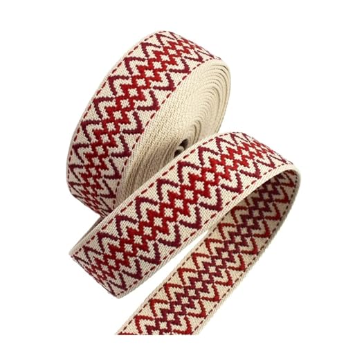 1–10 m, 38 mm Gurtband, 1,7 dickes Jacquard-Dekorband for Nähen von Schräggürteln, Sling-Rucksäcken, Gurtbändern und Besätzen für Kleidung Home Decor Hochzeit Tasche Riemen(Color 6-38mm,8Meters) von MOHUIED