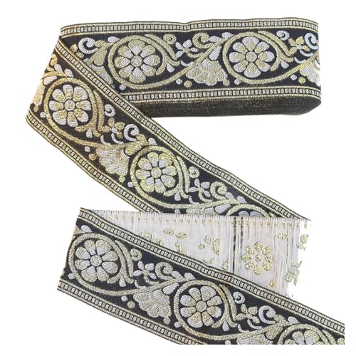 10YARD 50MM Gewebtes Jacquardband Retro Blumenmuster for Vorhänge und Bekleidungszubehör für Kleidung Home Decor Hochzeit Tasche Riemen(Color 1) von MOHUIED