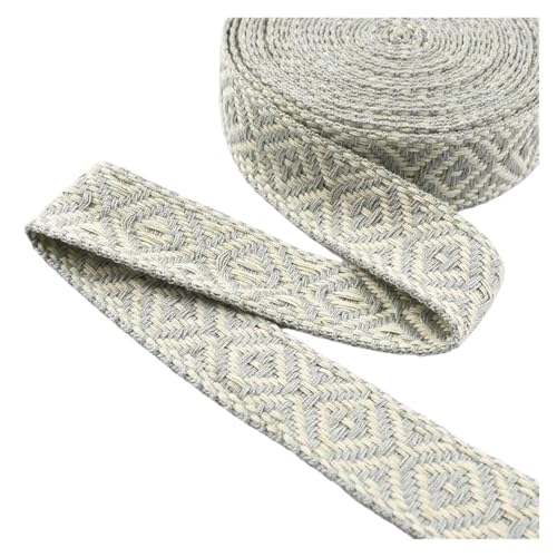 2/5/10M 25mm 1,5mm Dickes Jacquard-Spitzenband for Taschengurte, Gürtel, Kleidungsstücke, Schuhe, Nähband, DIY-Zubehör für Kleidung Home Decor Hochzeit Tasche Riemen(SilverGray,25mm-2Meters) von MOHUIED