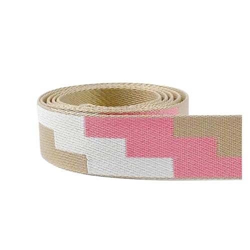 2 Meter 38 mm dickes Jacquard-Gurtband, Gepäck, dekoratives Gürtelband, DIY-Taschen, Schultergurt, Nähzubehör für Kleidung Home Decor Hochzeit Tasche Riemen(Color 1) von MOHUIED