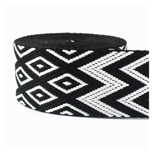 2 Meter 38 mm dickes Jacquard-Gurtband, Gepäck, dekoratives Gürtelband, DIY-Taschen, Schultergurt, Nähzubehör für Kleidung Home Decor Hochzeit Tasche Riemen(Color 24) von MOHUIED