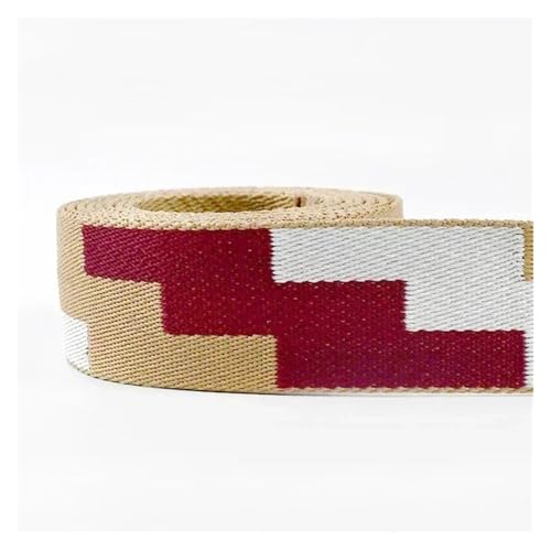 2 Meter 38 mm dickes Jacquard-Gurtband, Gepäck, dekoratives Gürtelband, DIY-Taschen, Schultergurt, Nähzubehör für Kleidung Home Decor Hochzeit Tasche Riemen(Color 3) von MOHUIED
