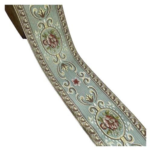 5 Yards/lots Jacquard Band Spitze Blumen for Vorhang Bekleidungs ​​Zubehör Breite: 6-9 Cm für Kleidung Home Decor Hochzeit Tasche Riemen(Light blue 9 cm) von MOHUIED
