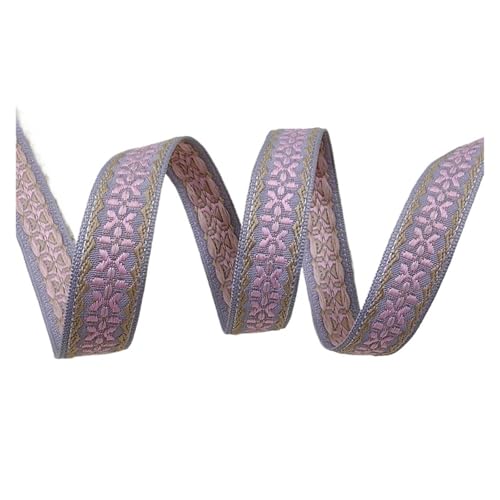 5 Yards 1/2“ 15MM bestickte Jacquard glänzende Bänder Trim Dekoration for Kleidung Spitze Nähen für Kleidung Home Decor Hochzeit Tasche Riemen(Color 11) von MOHUIED