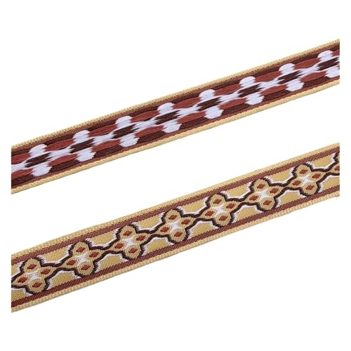 5 Yards 1/2“ 15MM bestickte Jacquard glänzende Bänder Trim Dekoration for Kleidung Spitze Nähen für Kleidung Home Decor Hochzeit Tasche Riemen(Color 42) von MOHUIED