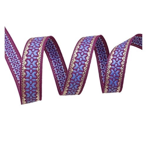 5 Yards 1/2“ 15MM bestickte Jacquard glänzende Bänder Trim Dekoration for Kleidung Spitze Nähen für Kleidung Home Decor Hochzeit Tasche Riemen(Color 6) von MOHUIED